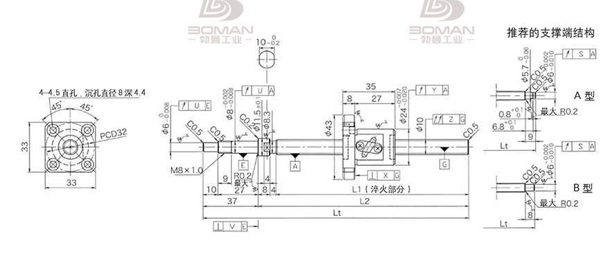 KURODA GP102FDS-AAFR-0320B-C3F 黑田丝杆和nsk丝杆对比